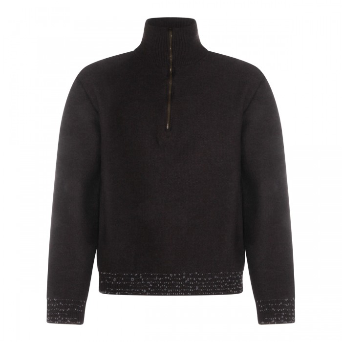 DARK BROWN WOOL KNITWEAR