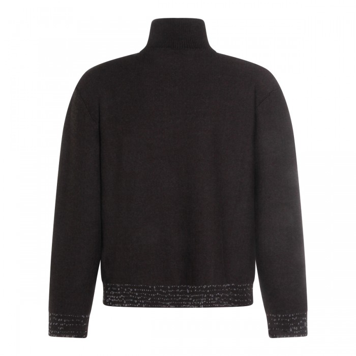 DARK BROWN WOOL KNITWEAR 2