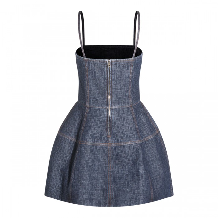 BLUE DENIM COTTON MINI DRESS 2