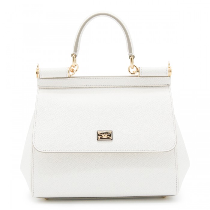 WHITE LEATHER SICILY SMALL BAG