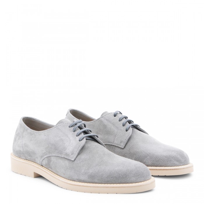 GREY LEATHER LACE UP SHOES 2
