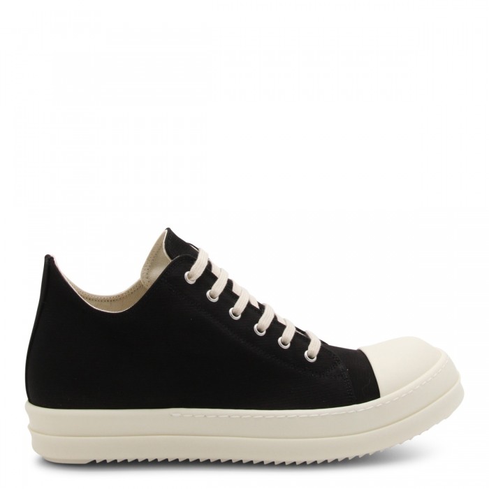 BLACK LEATHER LOW SNEAKERS