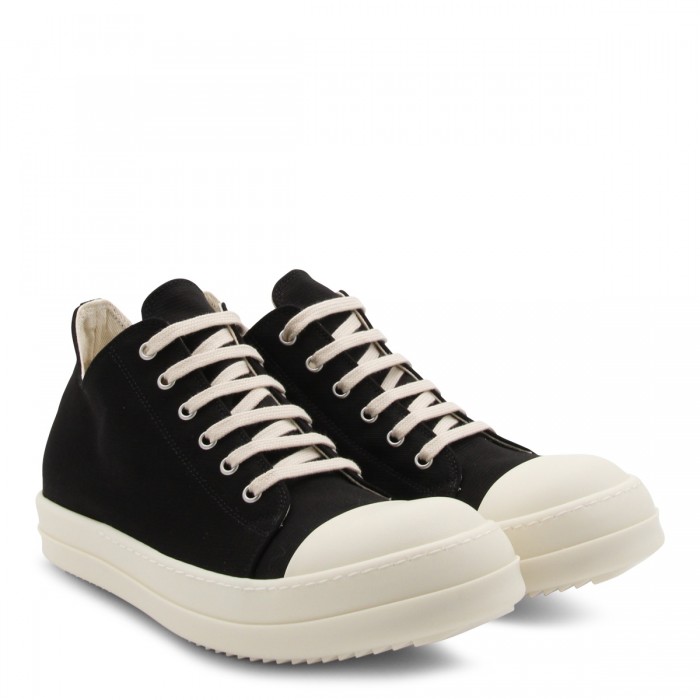 BLACK LEATHER LOW SNEAKERS 2