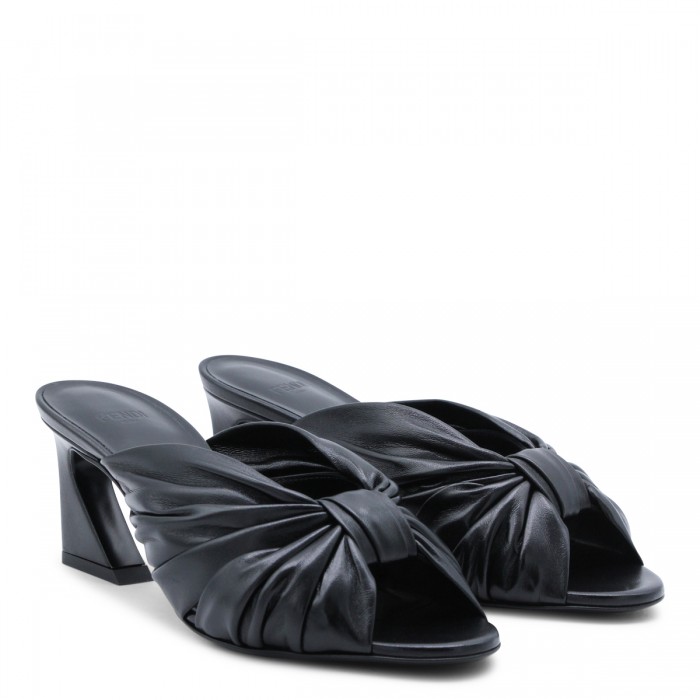 BLACK LEATHER SANDALS 2