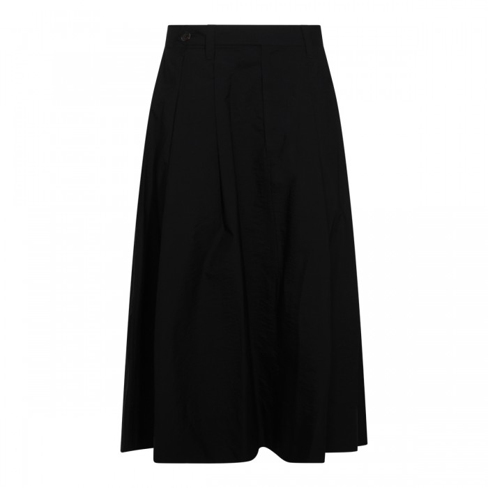 BLACK MIDI COTTON SKIRT