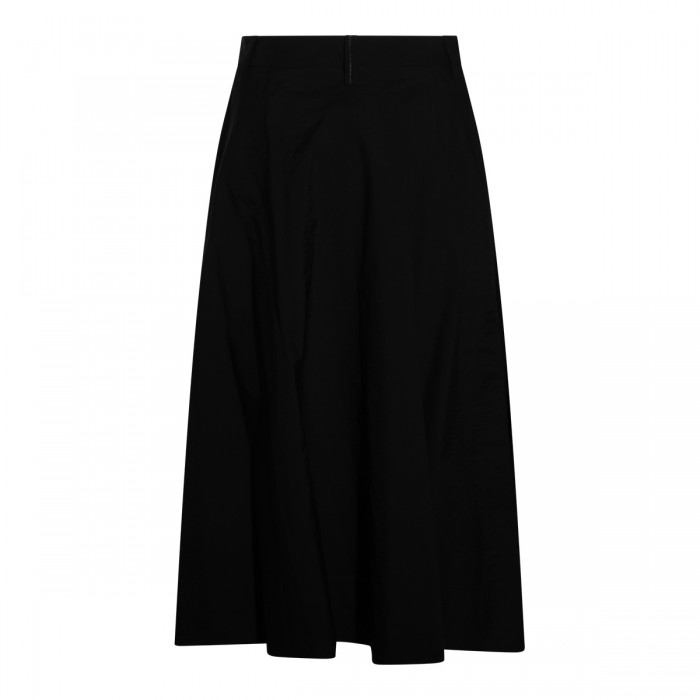 BLACK MIDI COTTON SKIRT 2