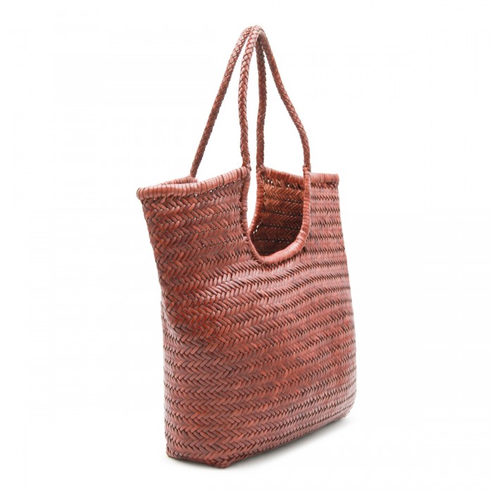 BROWN LEATHER DIAGONAL TOTES 2
