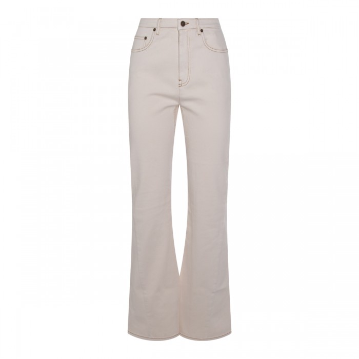 WHITE COTTON DENIM JEANS