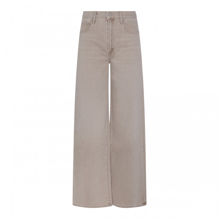 BEIGE COTTON DENIM JEANS