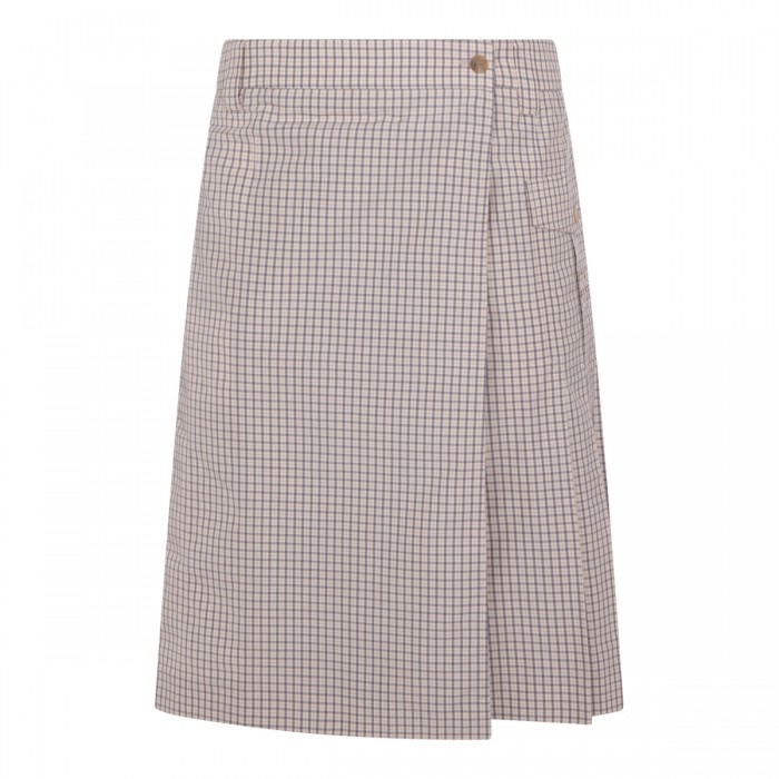 BEIGE COTTON MIDI SKIRT