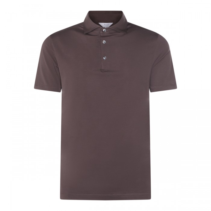 BROWN COTTON POLO SHIRT