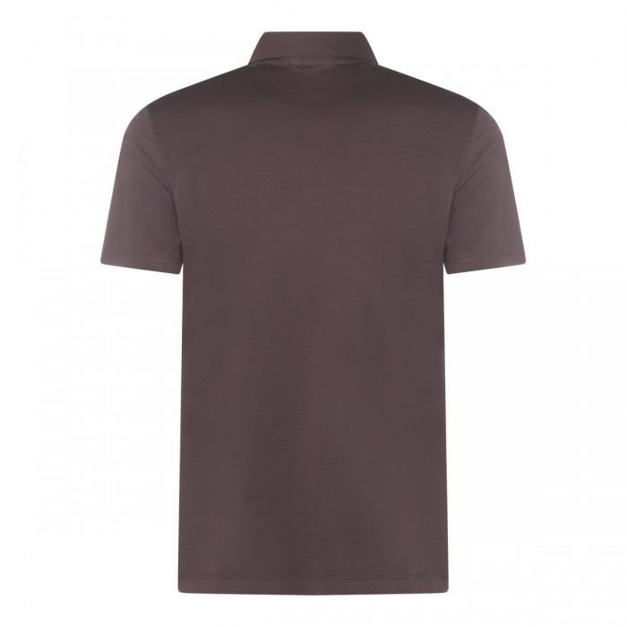 BROWN COTTON POLO SHIRT 2