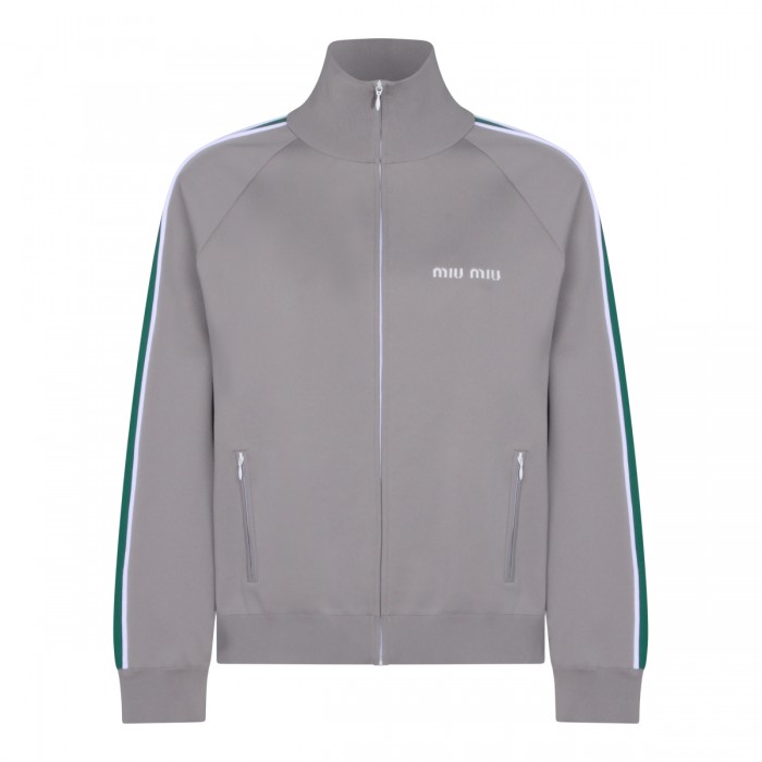 GREY AND GREEN SWEATSHIRT