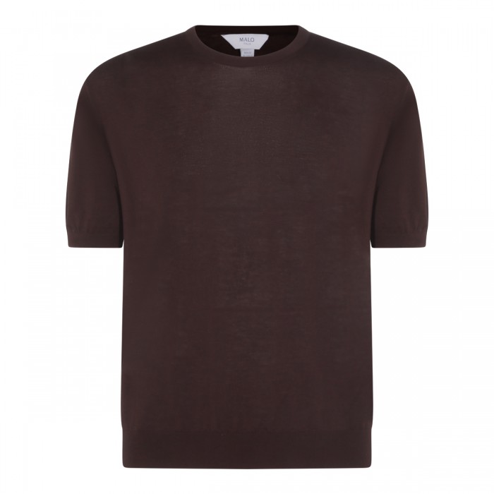 BROWN COTTON T-SHIRT