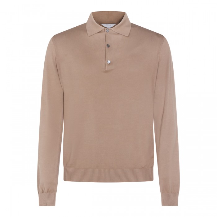 LIGHT BROWN COTTON POLO SHIRT