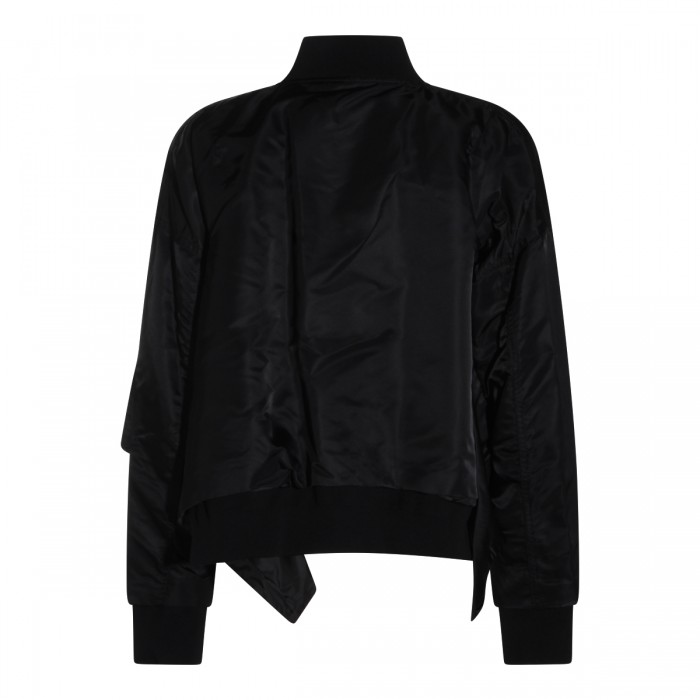 BLACK ZIPPED BOMBER JACKET 2
