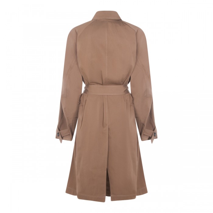 BROWN COTTON MIDI TRENCH COAT 2