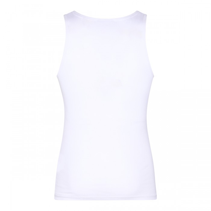 WHITE COTTON BLEND TANK TOP 2