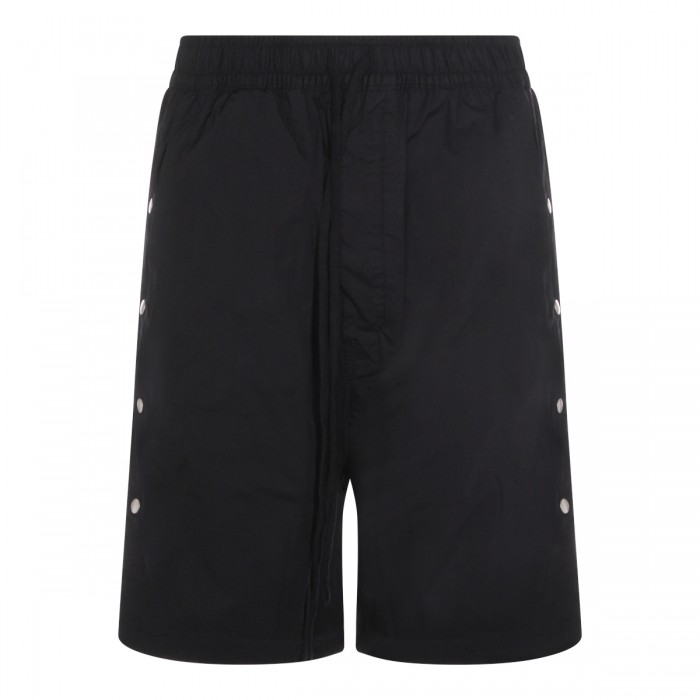 BLACK COTTON STRETCH SHORTS