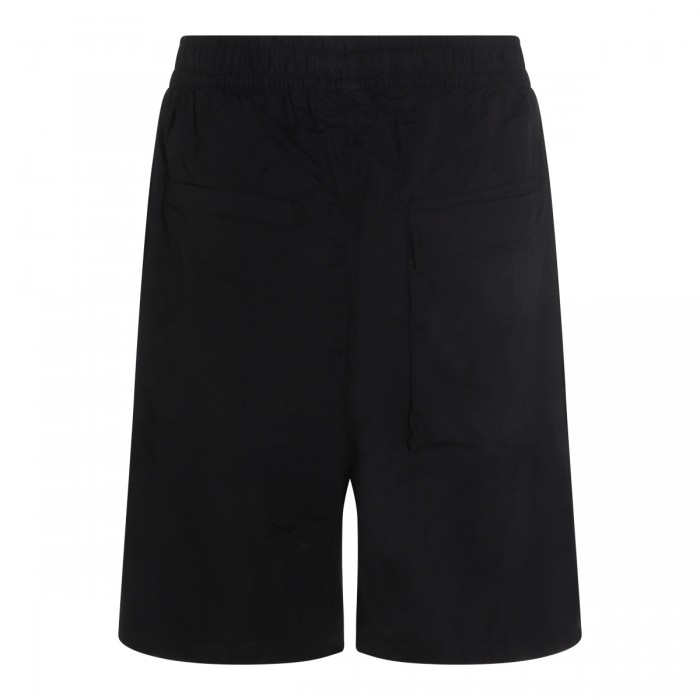 BLACK COTTON STRETCH SHORTS 2