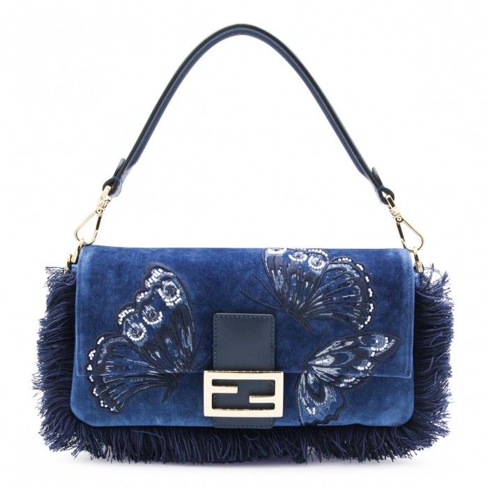 BLUE BAGUETTE SHOULDER BAG