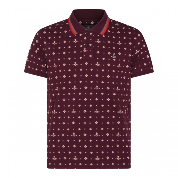 BURGUNDY COTTON ORB POLO...