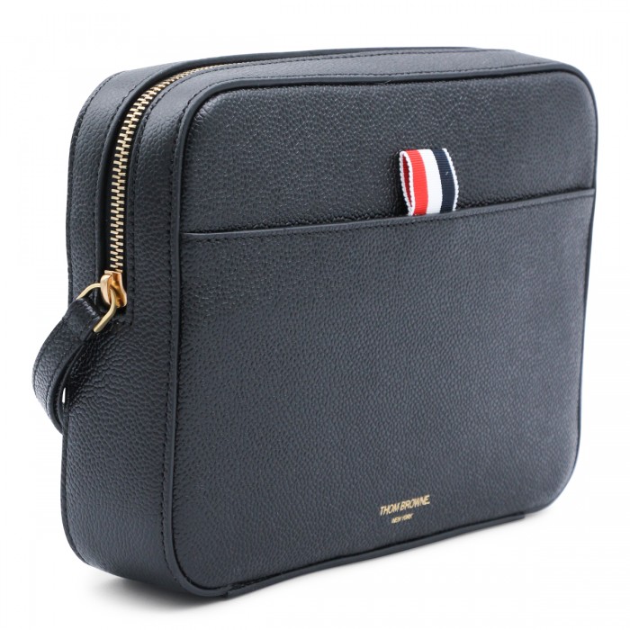 BLACK LEATHER MESSENGER BAG 2