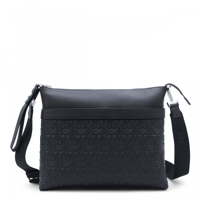 BLACK LEATHER CROSSBODY BAG
