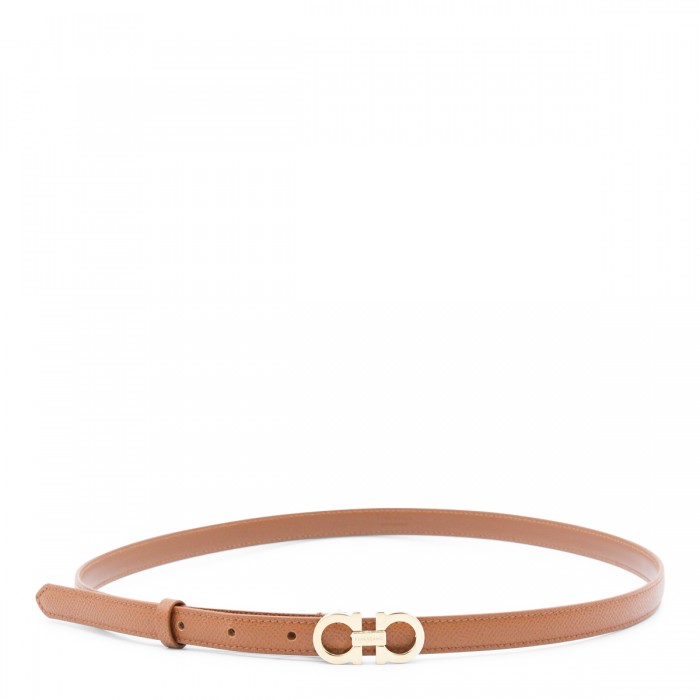TAN LEATHER LOGO BELT
