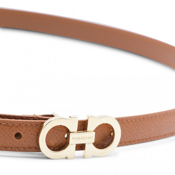 TAN LEATHER LOGO BELT 2