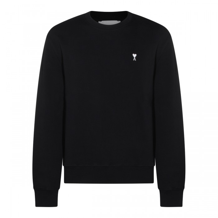 BLACK COTTON SWEATSHIRT