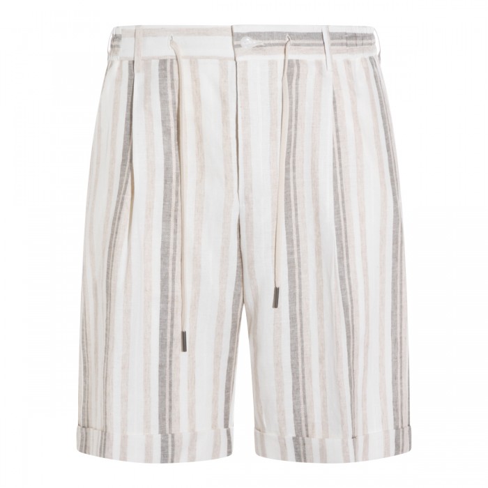 WHITE AND BROWN SHORT