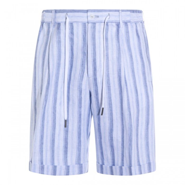 WHITE AND LIGHT BLUE SHORT