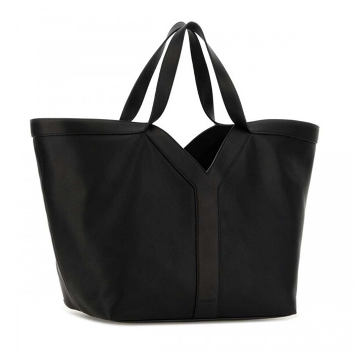 BLACK LEATHER TOTE BAG