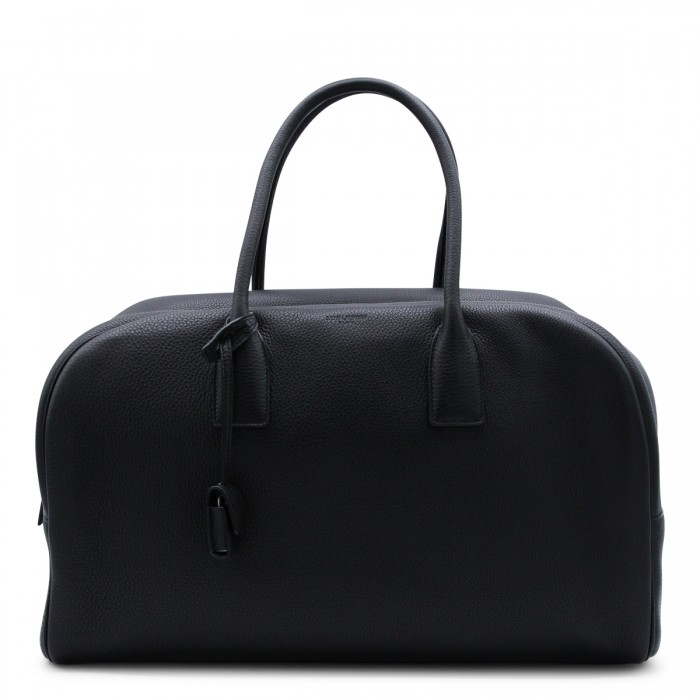 BLACK CALF SKIN TOP HANDLE BAG