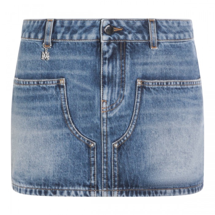 BLUE COTTON DENIM SKIRT