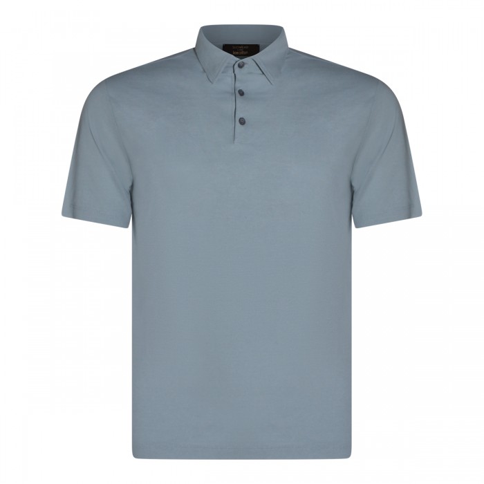 LIGHT BLUE COTTON POLO SHIRT