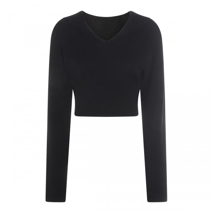 BLACK WOOL KNITWEAR