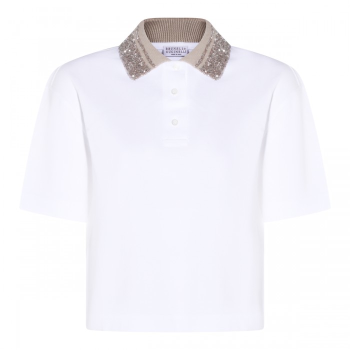WHITE COTTON POLO SHIRT