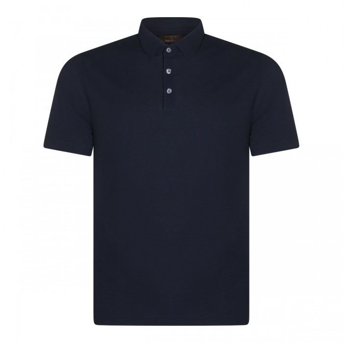 DARK BLUE COTTON POLO SHIRT