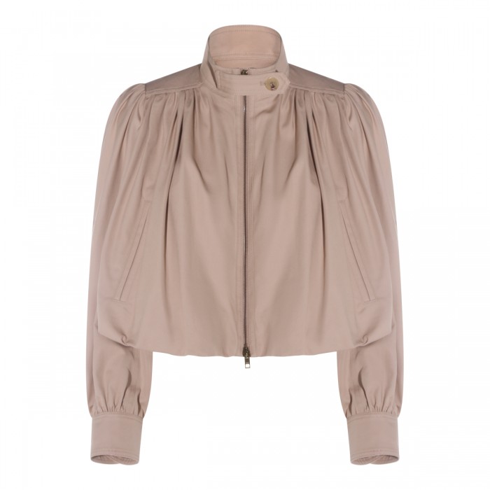 BEIGE COTTON CASUAL JACKET