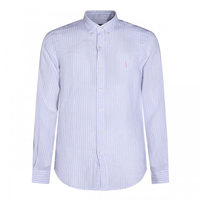 WHITE BLUE LINEN SHIRT