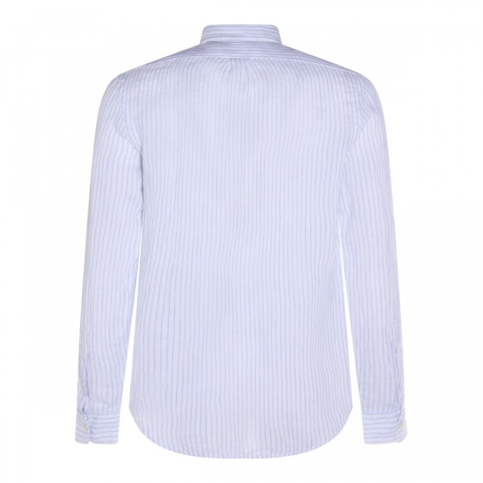 WHITE BLUE LINEN SHIRT 2