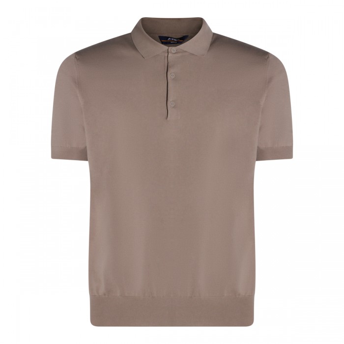 BEIGE TAUPE COTTON POLO SHIRT