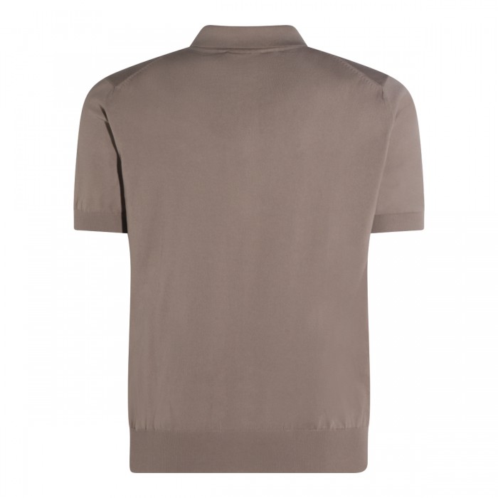 BEIGE TAUPE COTTON POLO SHIRT 2