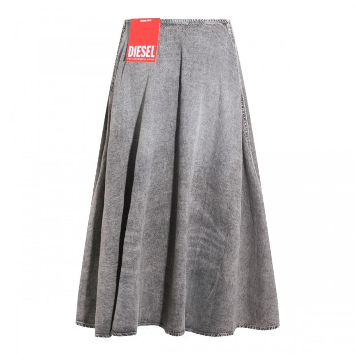 GREY COTTON MIDI SKIRT 2