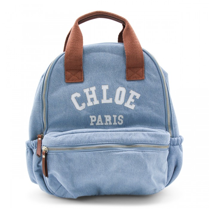 BLUE COTTON DENIM BACKPACK