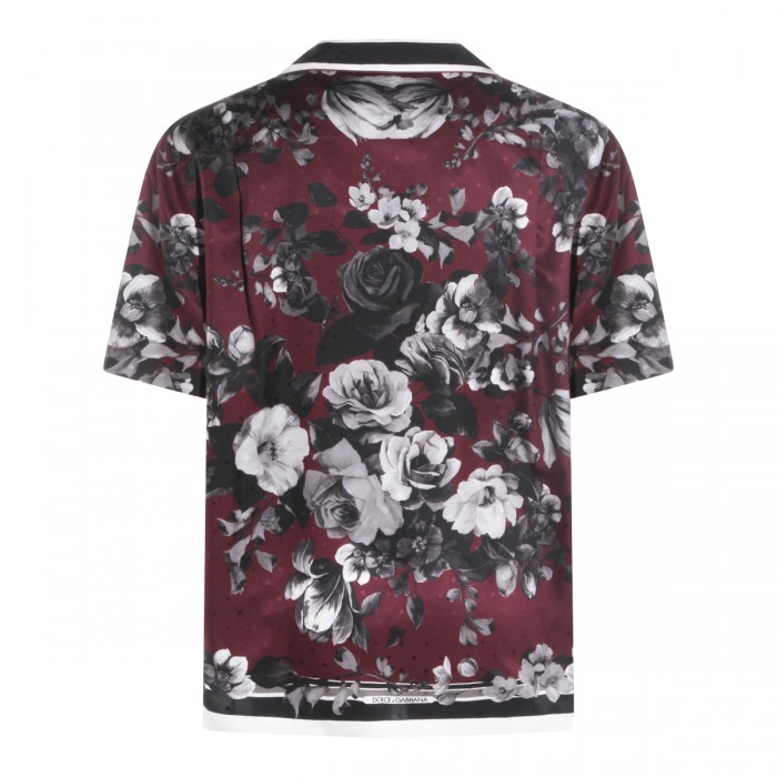 BORDEAUX AND BLACK SILK SHIRT 2