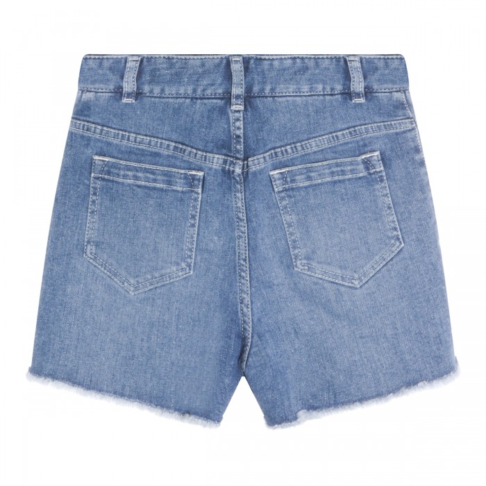 BLUE COTTON DENIM SHORT 2