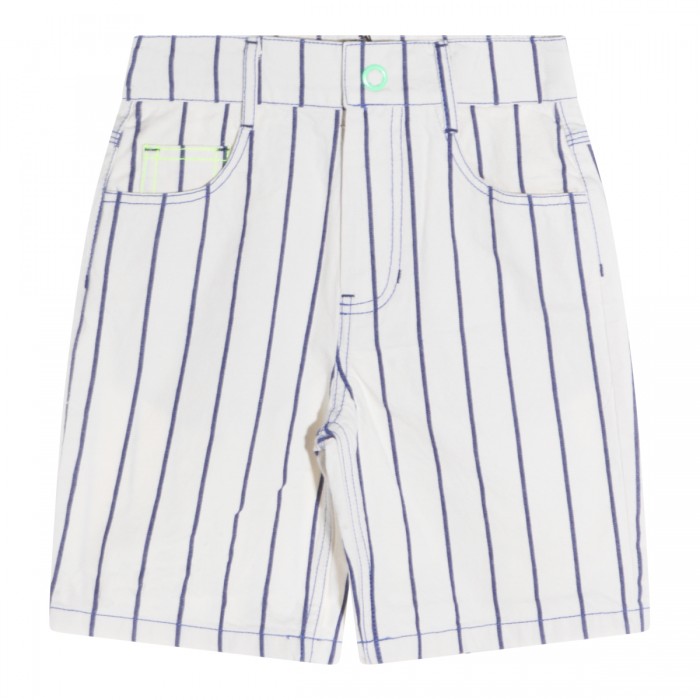 WHITE AND BLUE COTTON SHORT
